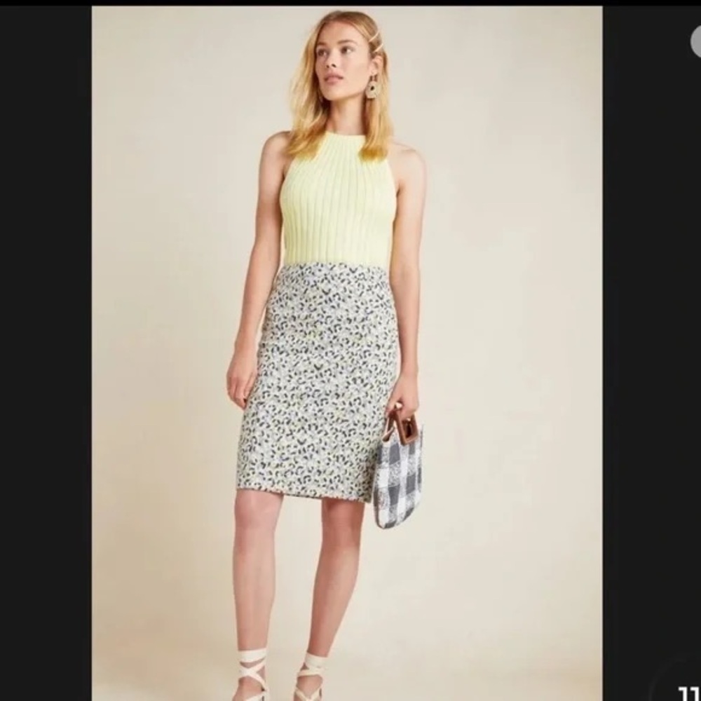 Anthropologie Maeve Leopard Jacquard Pencil Skirt Womens 3X